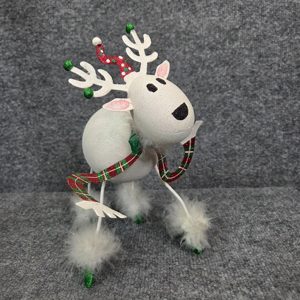 Pier One Imports Decor Christmas Retired Snowball Glitter Reindeer 10